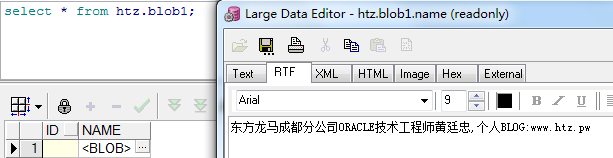 dul处理long、clob、blob字段中有中文内容